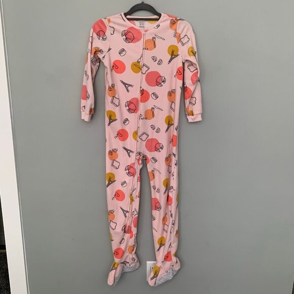 Carter's Other - Carters Girls Pink Paris Eiffel Tower Fleece Footed Pajamas One Piece Size 10
